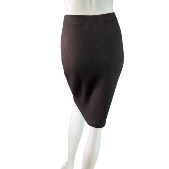 St. John Collection  Santana Knit Stretch Pencil Skirt Chocolate Brown $595 Sz 2 - Picture 5 of 8